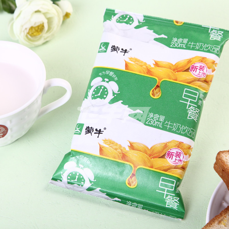 蒙牛利乐枕早餐奶原麦调制牛奶 230ml\/袋
