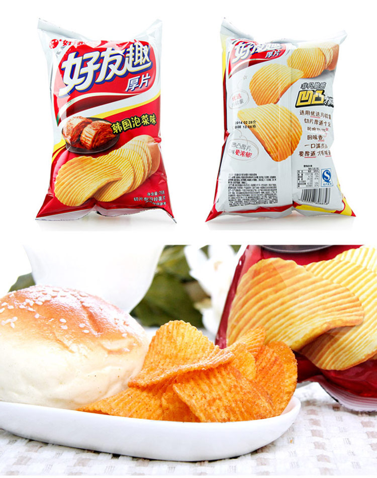 好丽友 好友趣薯片(韩国泡菜味) 75g/袋