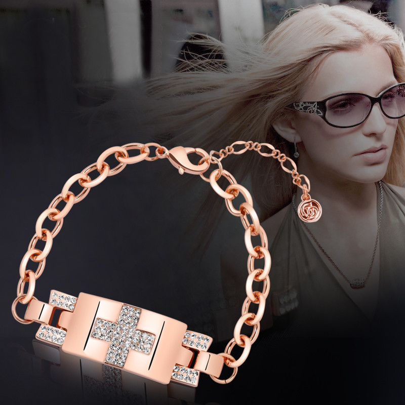 施华洛世奇元素水晶女士手链韩版饰品 安卡-玫瑰金【价格,报价,品牌