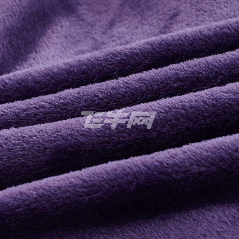 君爱 豹纹纯色珊瑚绒四件套加厚被套床单法莱绒法兰绒床上用品 紫罗兰